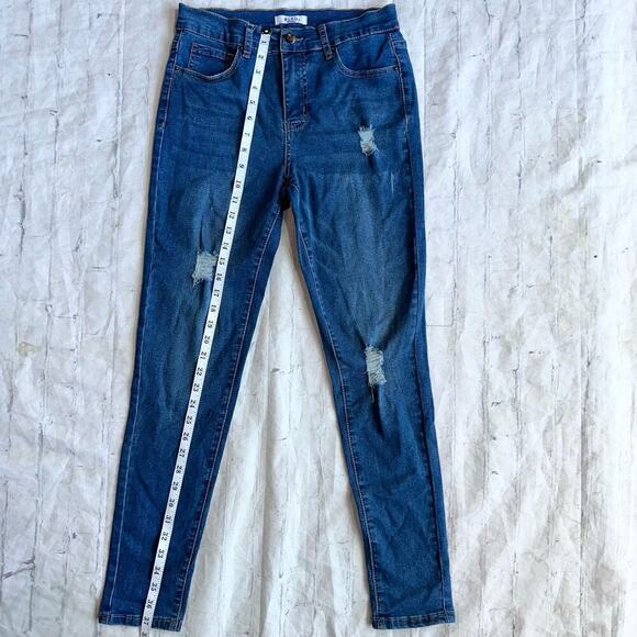 NWOT Women’s Size 6 BLEU Destroyed Leg Stretch Denim Blue Jeans - Picture 4 of 7